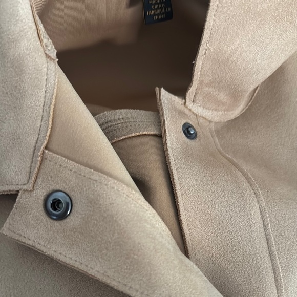 Truth Neutral/Tan Faux Leather Buttoned down Jacket Small - Picture 9 of 11